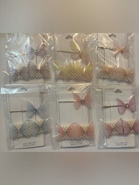 Kids Butterfly Pearl Hair Clip Set